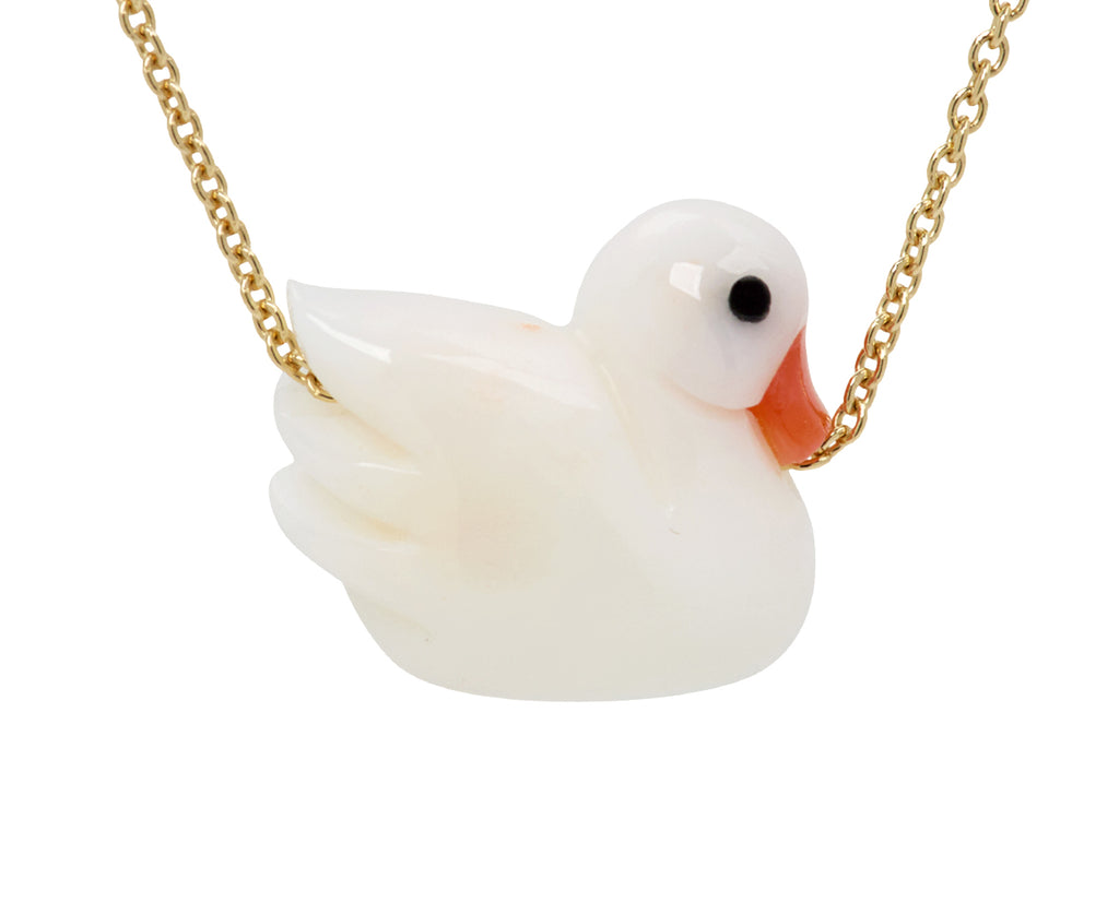 Aliita Swan Pendant Necklace - Closeup