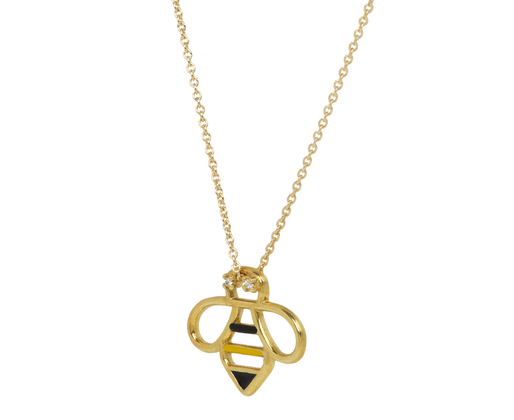Aliita Brilliant Bee Pendant Necklace - Angled View