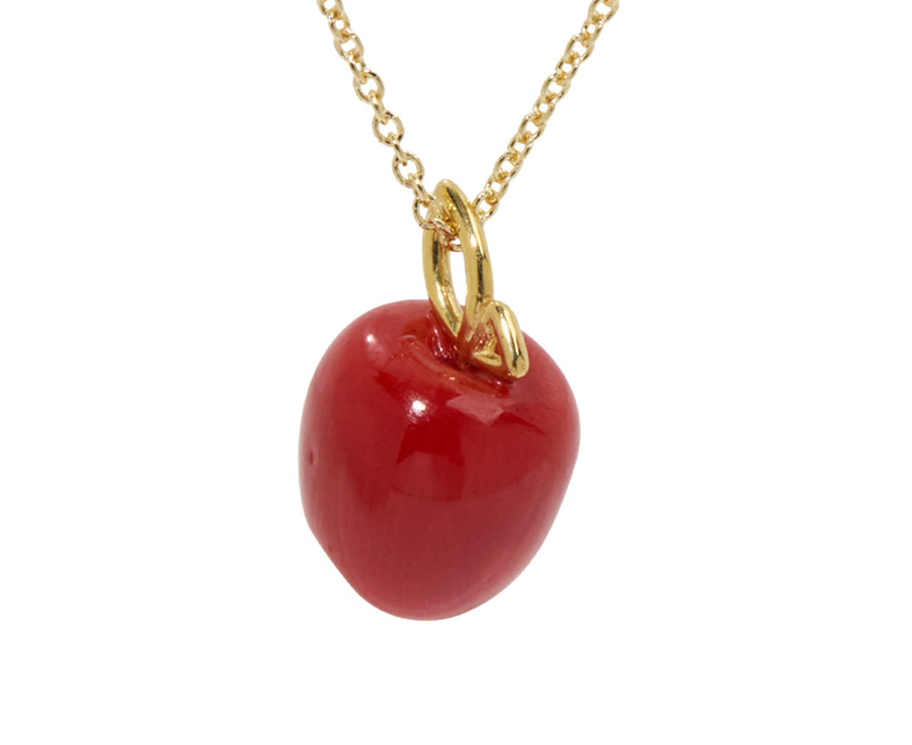 Aliita Red Apple Pendant Necklace - Closeup