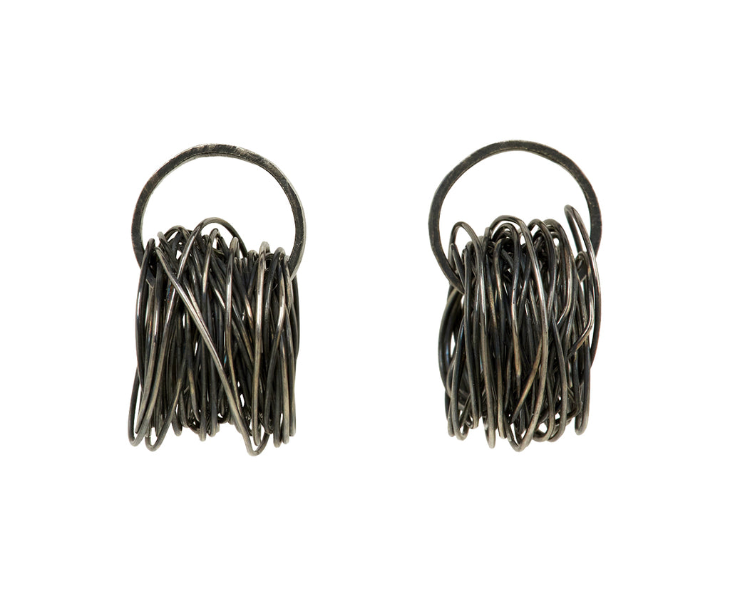 Disa Allsopp Oxidized Silver Spaghetti Earrings