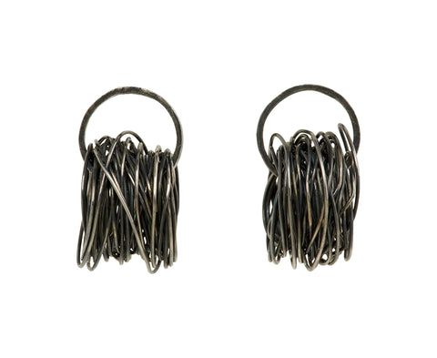 Disa Allsopp Oxidized Silver Spaghetti Earrings