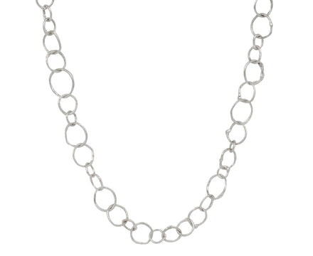 Disa Allsopp Hammered Link Fine Silver Chain Necklace