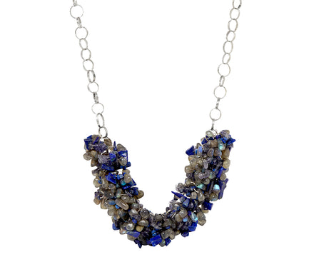Disa Allsopp Labradorite, Lapis and Amethyst Chain Necklace