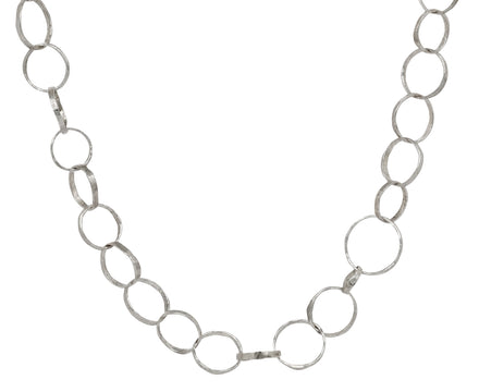 Disa Allsopp Hammered Small Link Fine Silver Chain Necklace