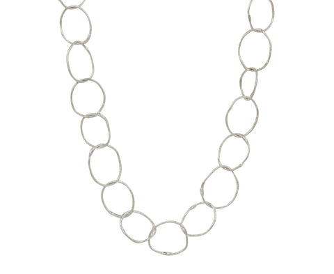 Disa Allsopp Melted Texture Silver Link Chain Necklace