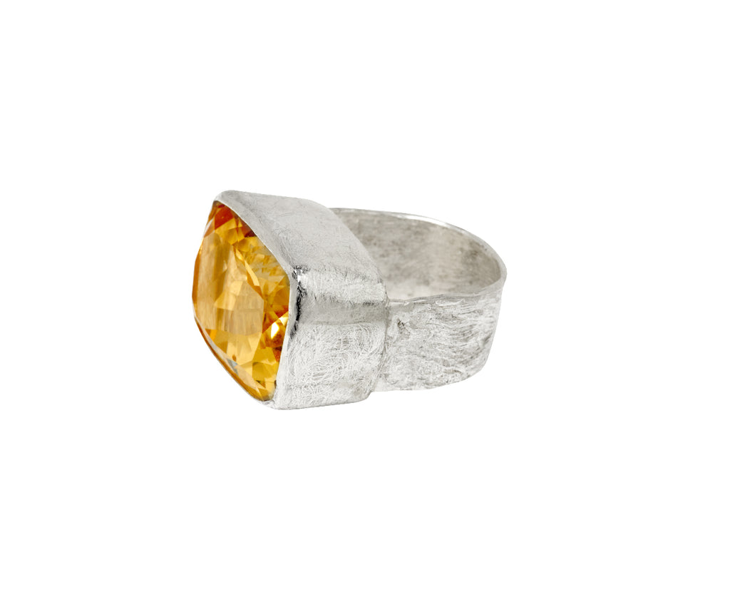 Disa Allsopp Citrine Wide Band Ring - Side View