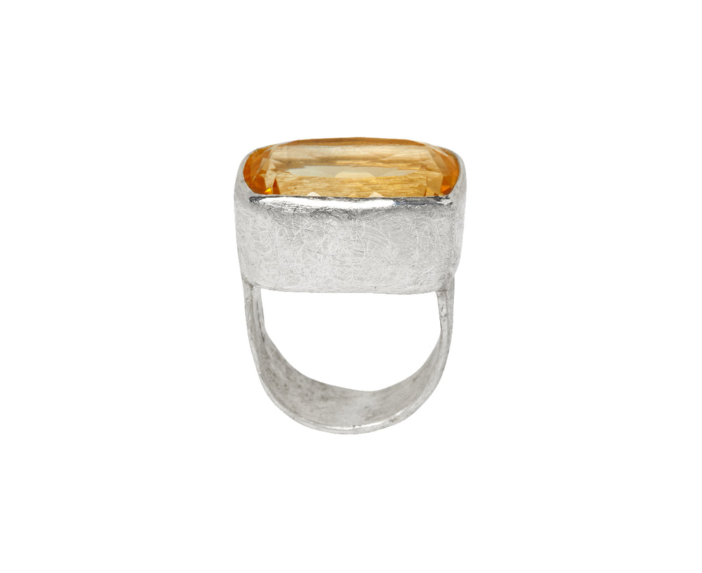 Disa Allsopp Citrine Wide Band Ring - Top Down