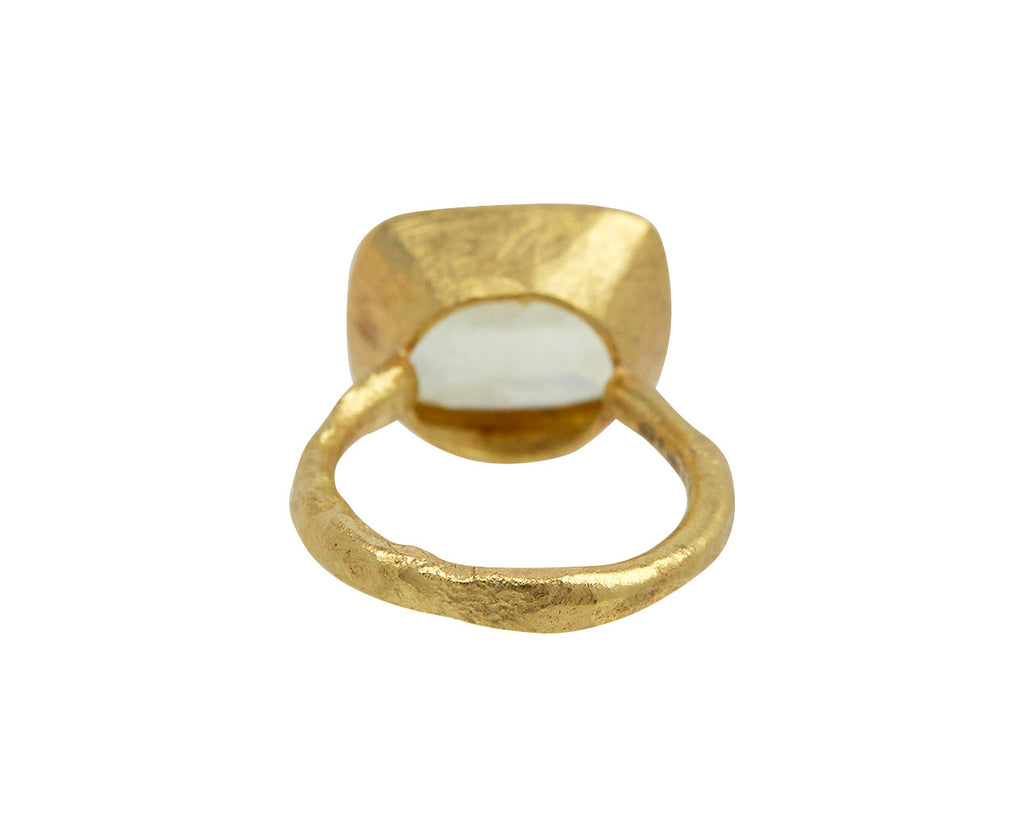 Cushion Cut Yellow Tourmaline Ring