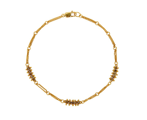 Champagne Diamond Textile Station Bracelet