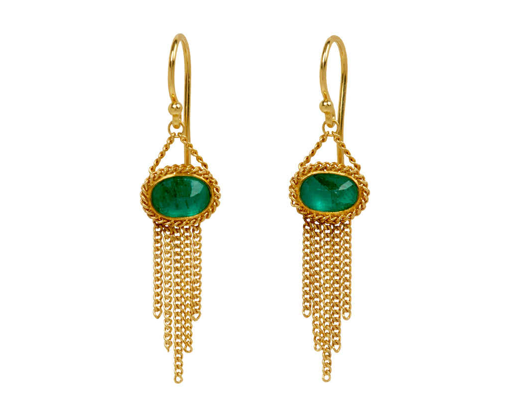 Emerald Fringe Earrings