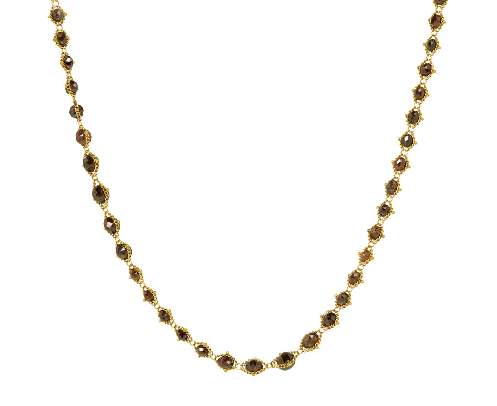 Amali Brown Diamond Textile Necklace