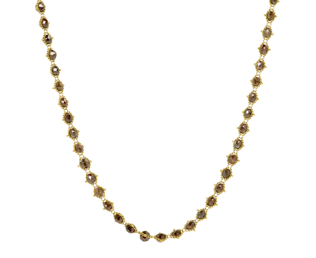 Amali Brown Diamond Textile Necklace
