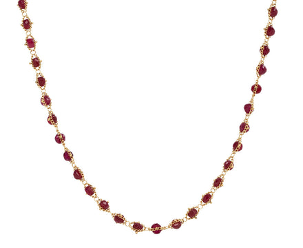 Amali Ruby Woven Textile Necklace