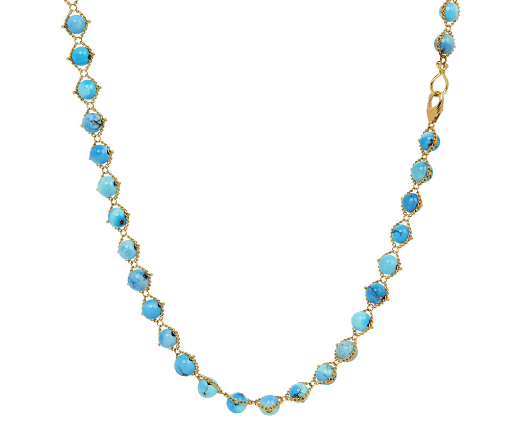 Amali Long Turquoise Textile Necklace - Closure