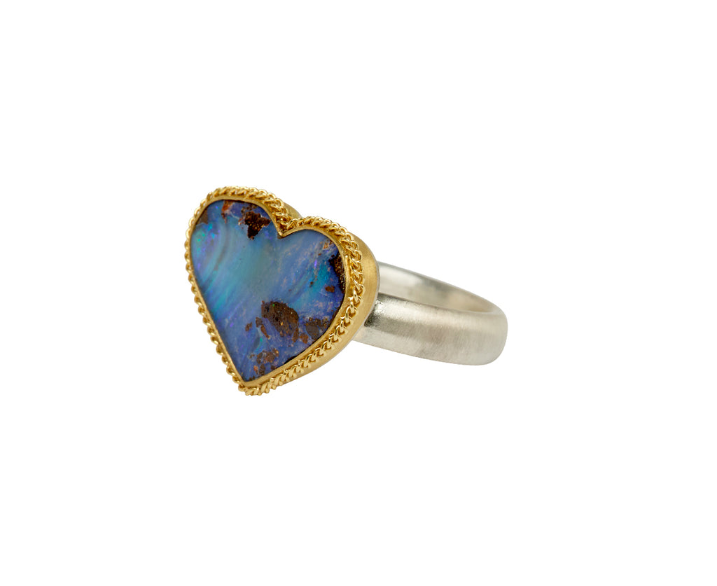 Boulder Opal Heart Ring
