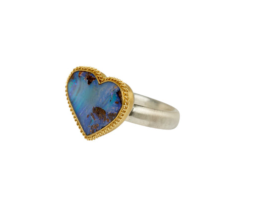 Boulder Opal Heart Ring