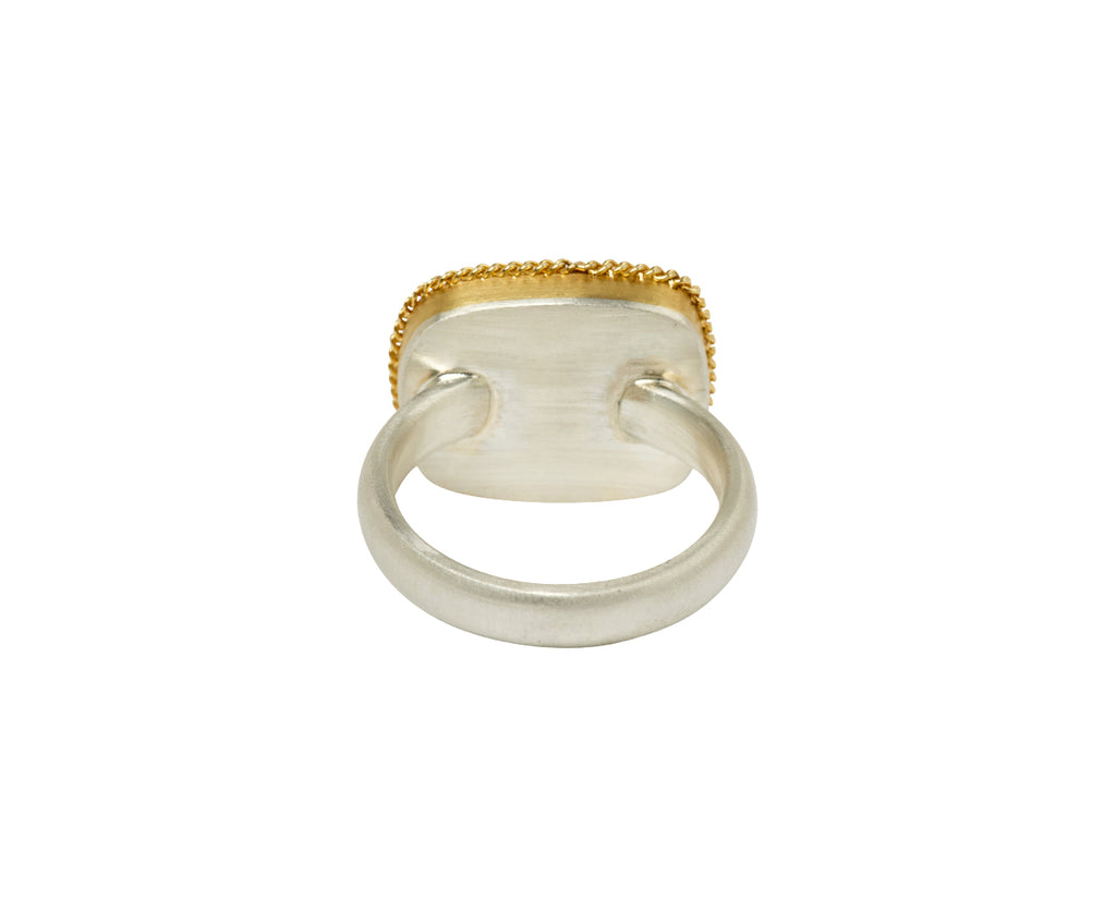 Smooth Square Boulder Opal Ring