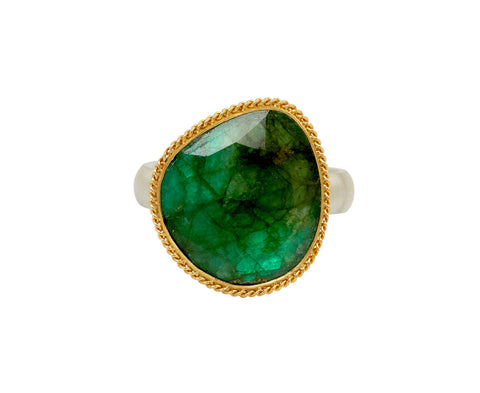 Asymmetrical Emerald Ring