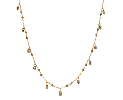 Champagne Diamond Waterfall Necklace