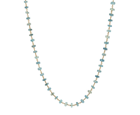 Aquamarine Rosary Paulette Necklace