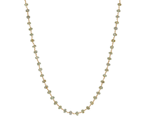 Gray Sapphire Rosary Micro Necklace