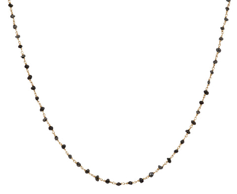 Anaconda Raw Black Diamond Rosary Flea Necklace