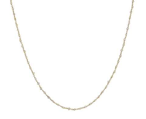 Raw Gray Diamond Rosary Flea Necklace