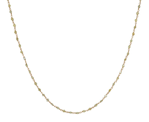 Yellow Cube Diamond Rosary Flea Necklace