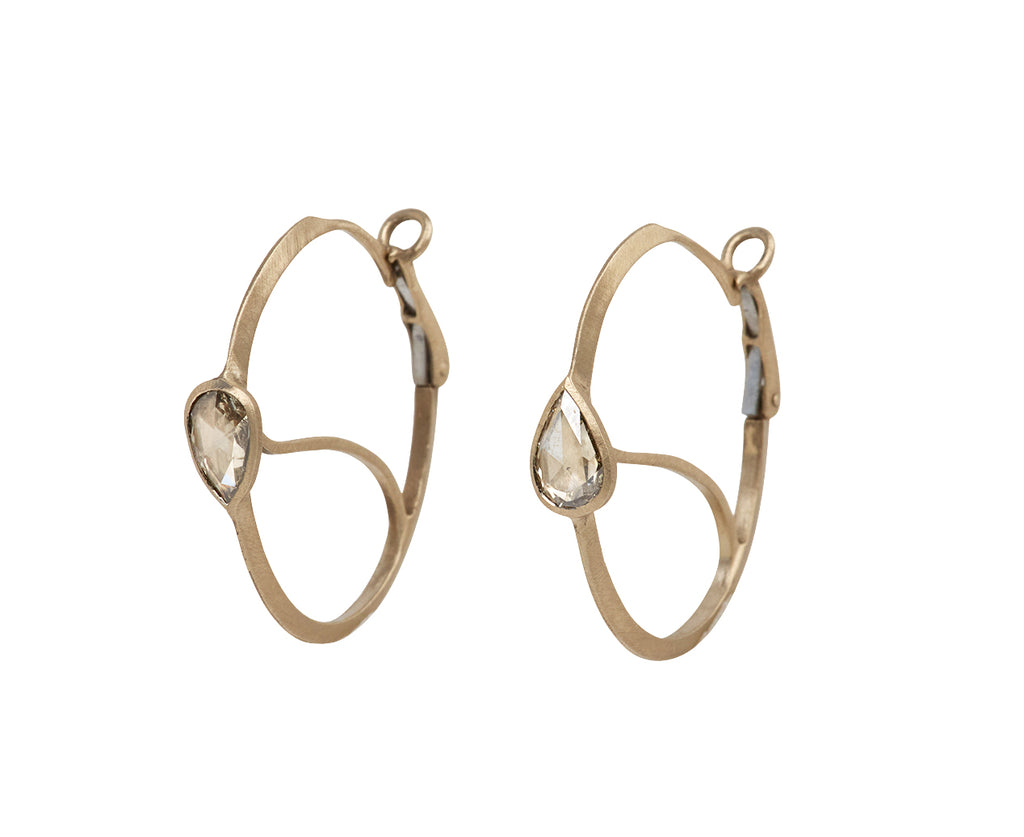 Medium Champagne Diamond Poissarde Earrings - TWISTonline