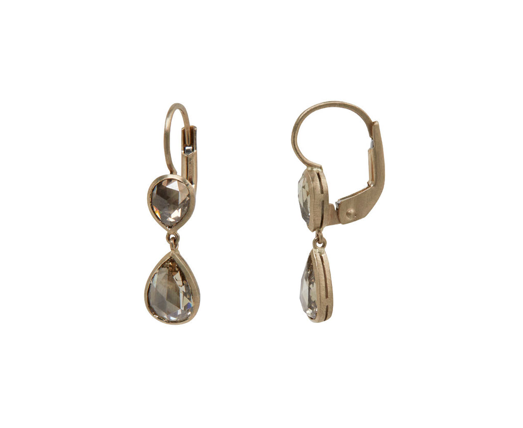 Champagne Diamond Gwyneth Double Drop Earrings