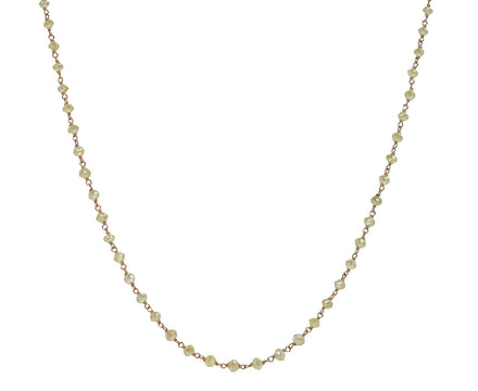 Pale Yellow Diamond Rosary Gancino Precious Necklace