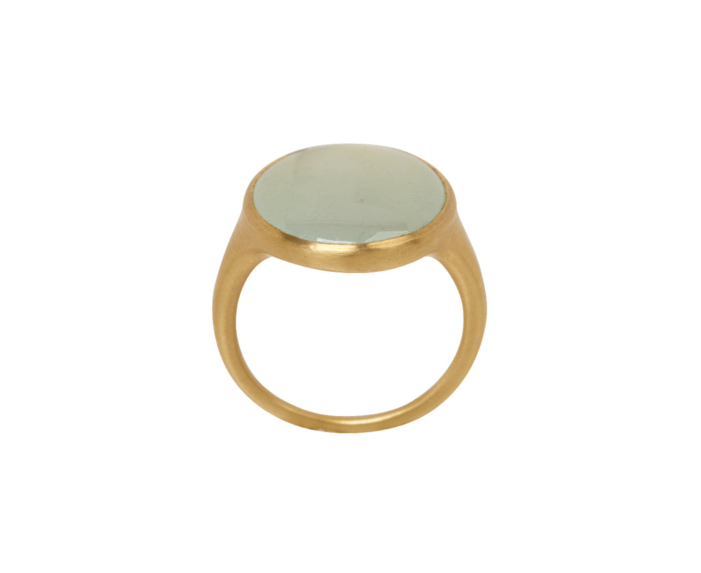 Aquamarine Big Light Oval Ring