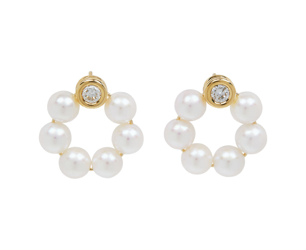 Grotto Margherita Pearl and Diamond Earrings - TWISTonline