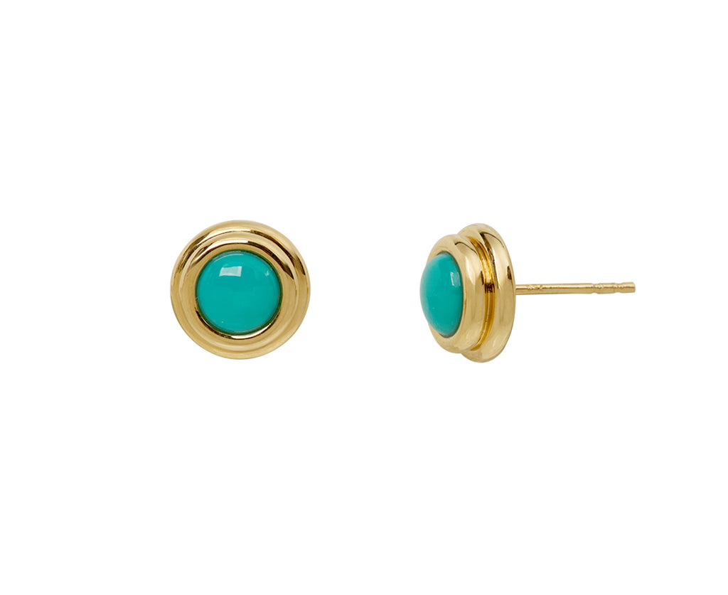 Vintage Turquoise Ripple Stud Earrings
