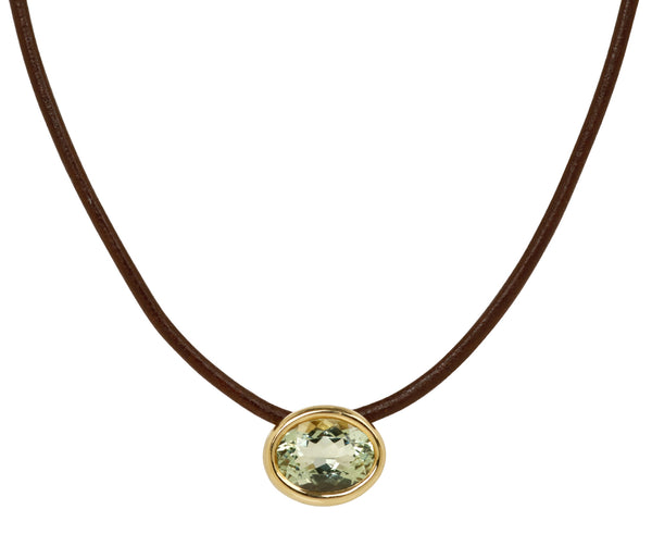 Beck Jewels Green Amethyst Scuba Leather Necklace Beck Jewels Green Amethyst Scuba Leather Necklace