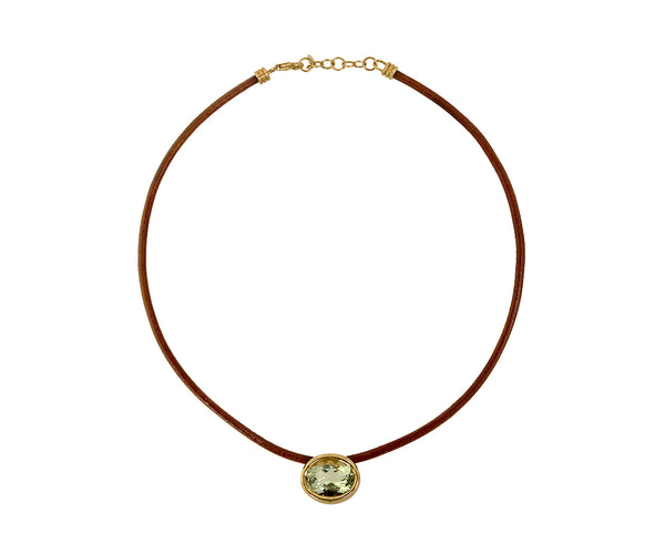 Beck Jewels Green Amethyst Scuba Leather Necklace Beck Jewels Green Amethyst Scuba Leather Necklace