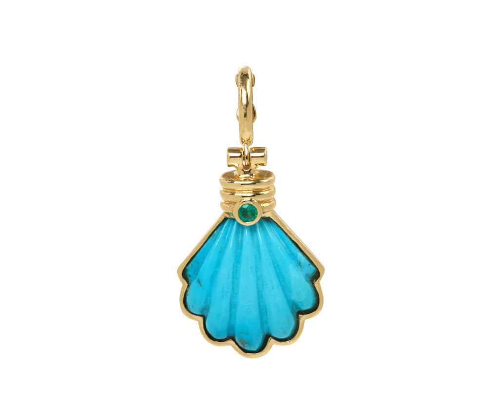 Carved Turquoise Shell Pendant ONLY
