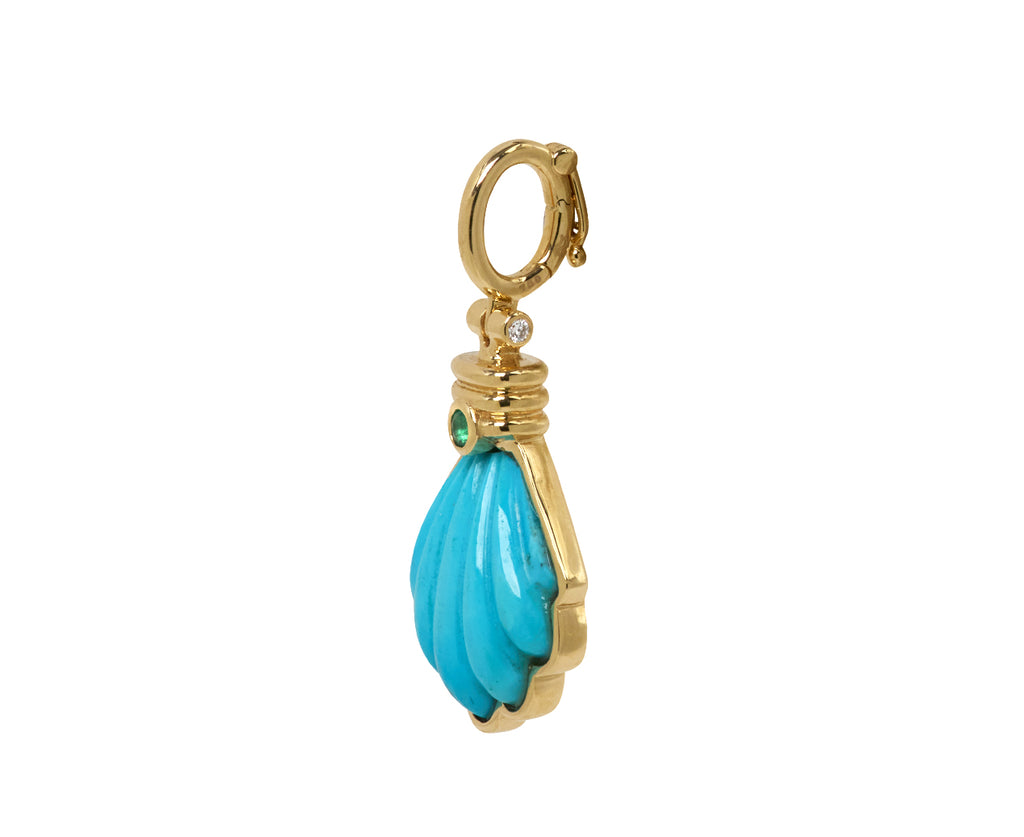 Carved Turquoise Shell Pendant ONLY