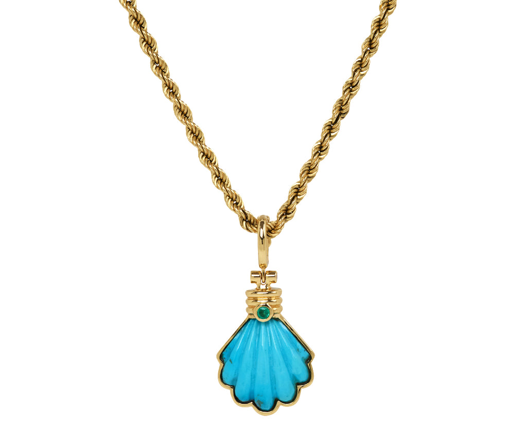 Carved Turquoise Shell Pendant ONLY