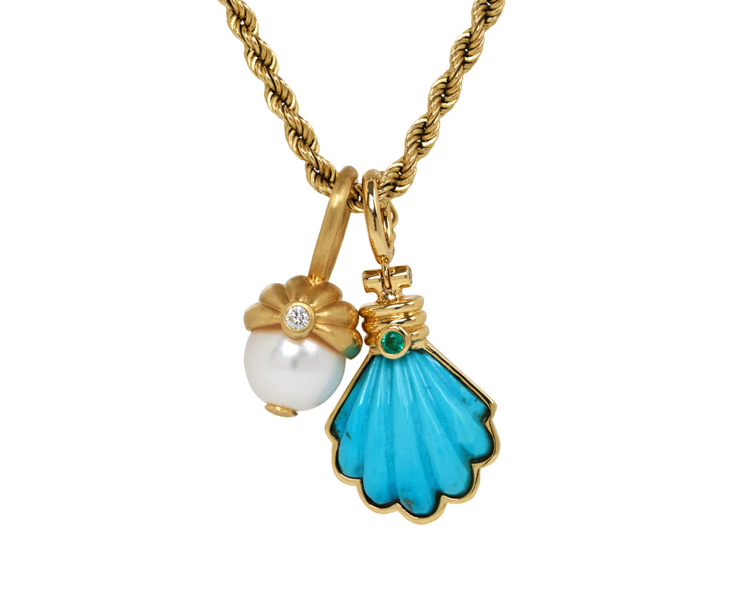 Carved Turquoise Shell Pendant ONLY