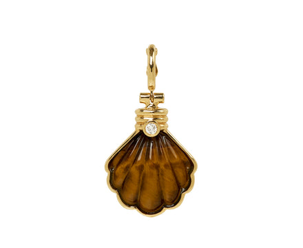 Carved Tigers Eye Shell Pendant ONLY