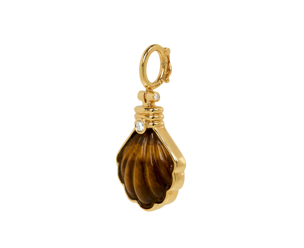 Carved Tigers Eye Shell Pendant ONLY
