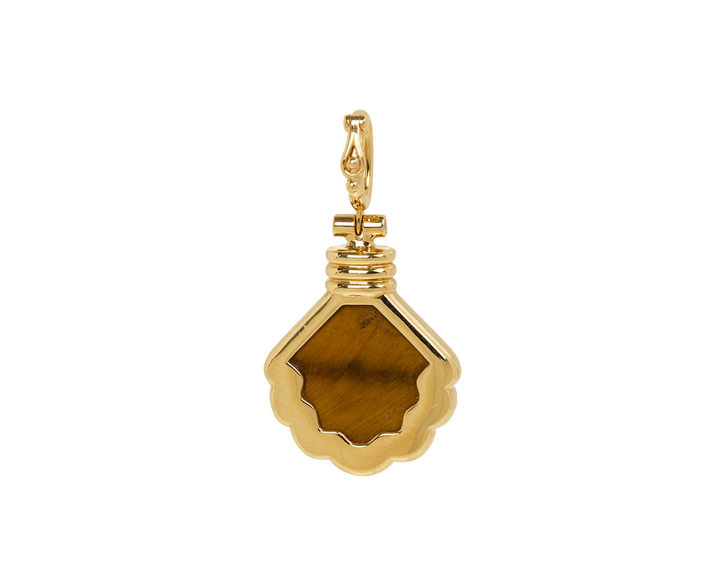 Carved Tigers Eye Shell Pendant ONLY
