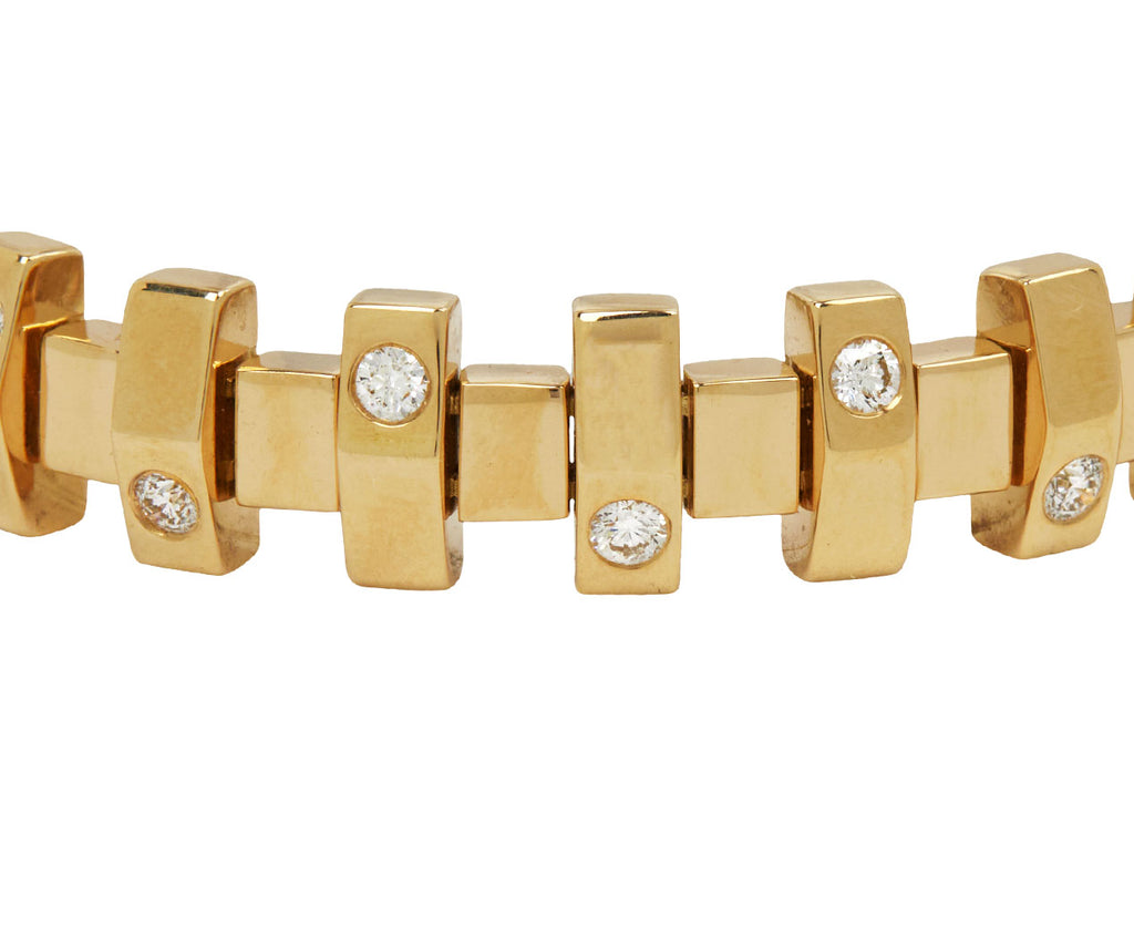 Narrow Gold and Diamond Hopscotch Bracelet