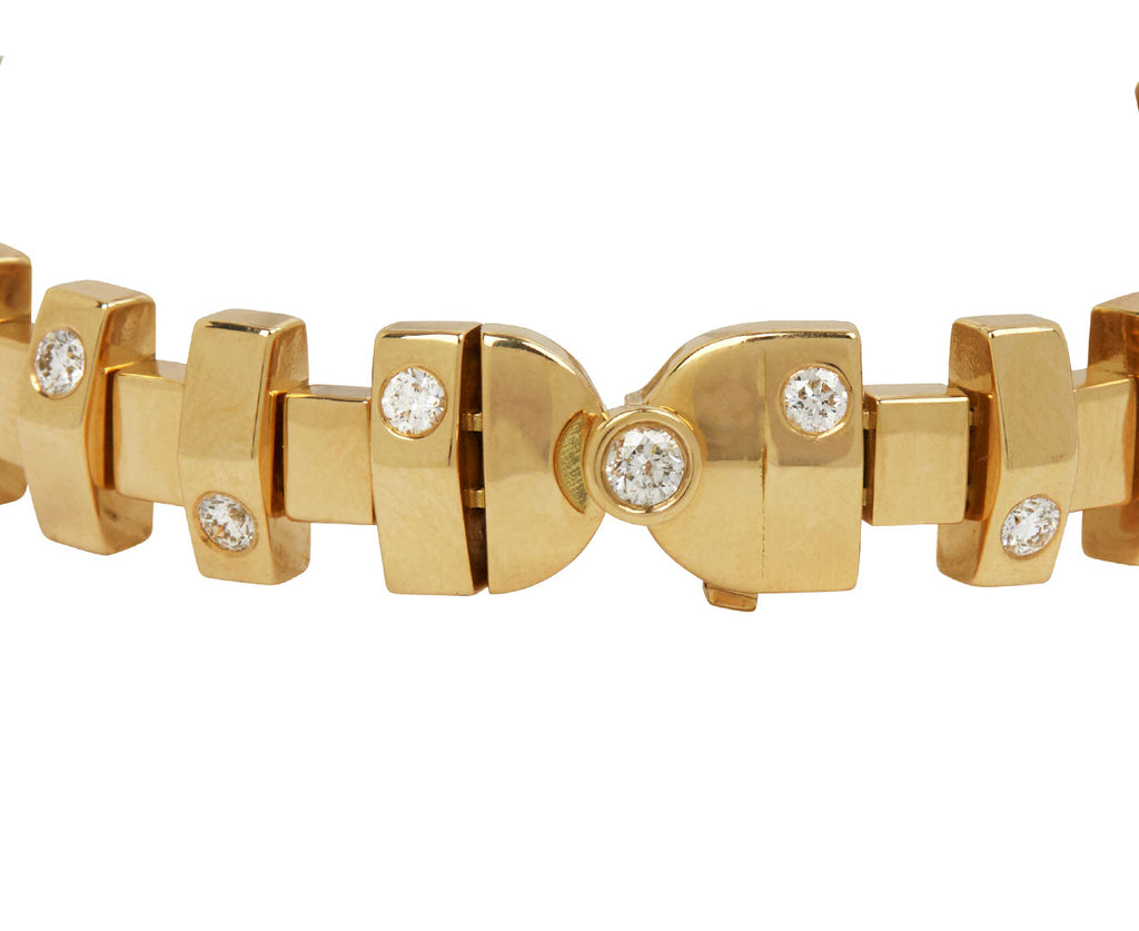 Narrow Gold and Diamond Hopscotch Bracelet