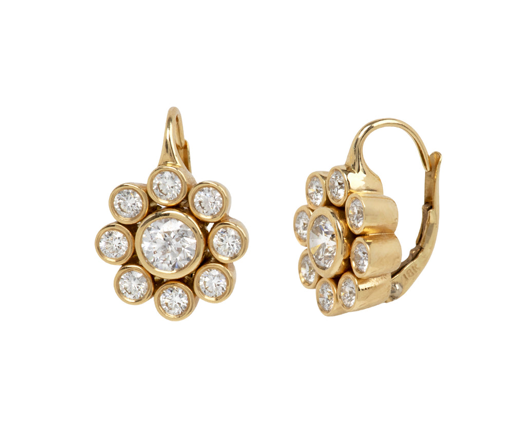 Brent Neale Diamond Wildflower Earrings Side View