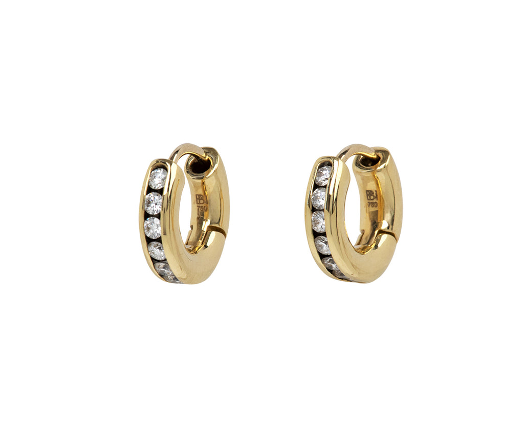 10pt Diamond Huggie Hoop Earrings