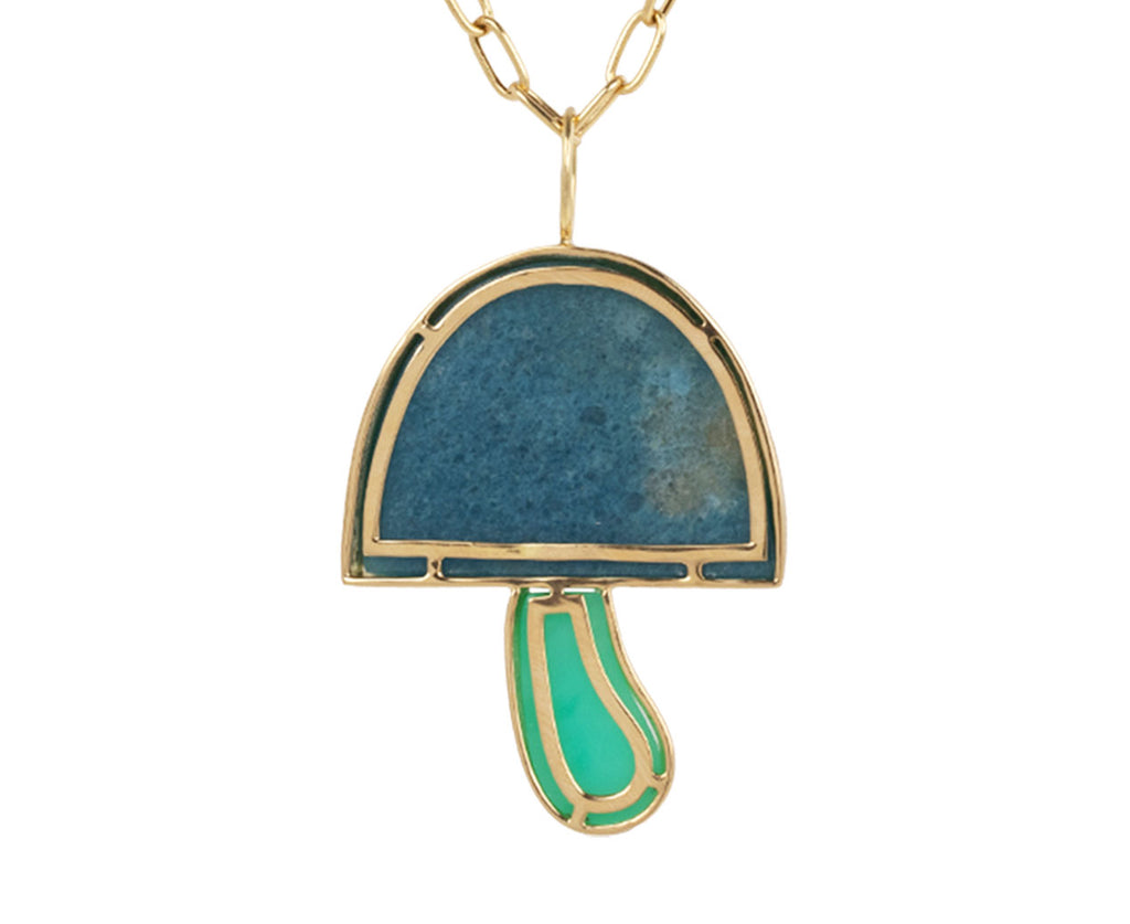 Brent Neale Aquamarine, Chrysoprase and Rainbow Magic Mushroom Necklace Back