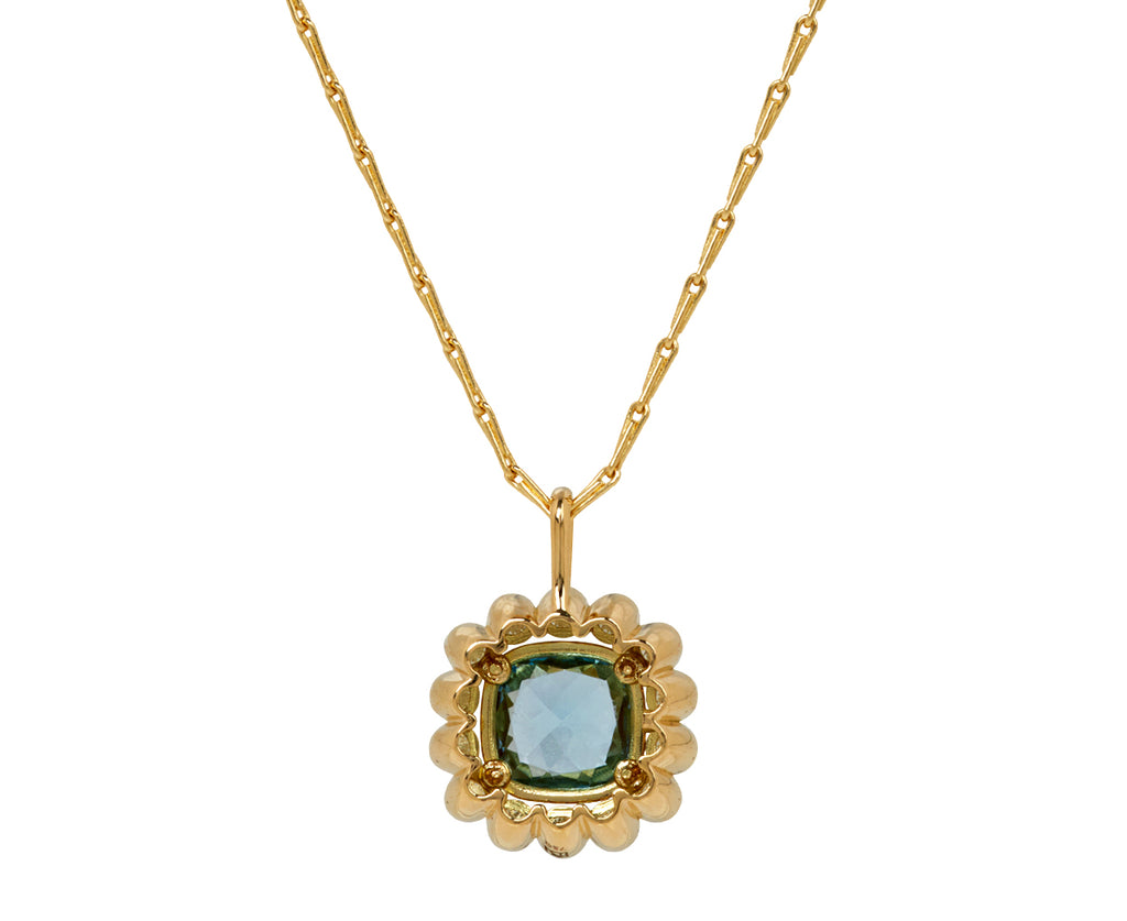 London Blue Topaz Wildflower Pendant with Diamond Petals