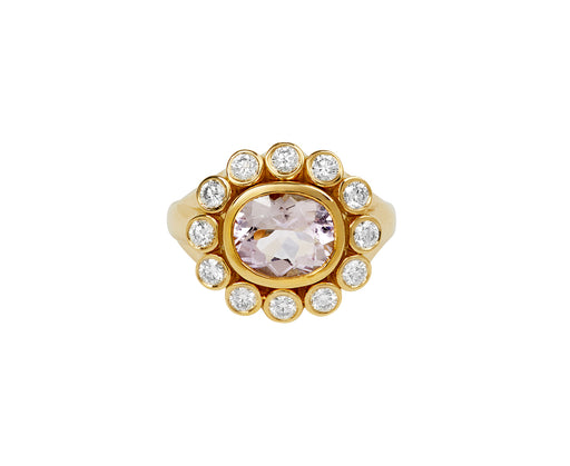 Rose de France Wildflower Ring with Diamond Petals